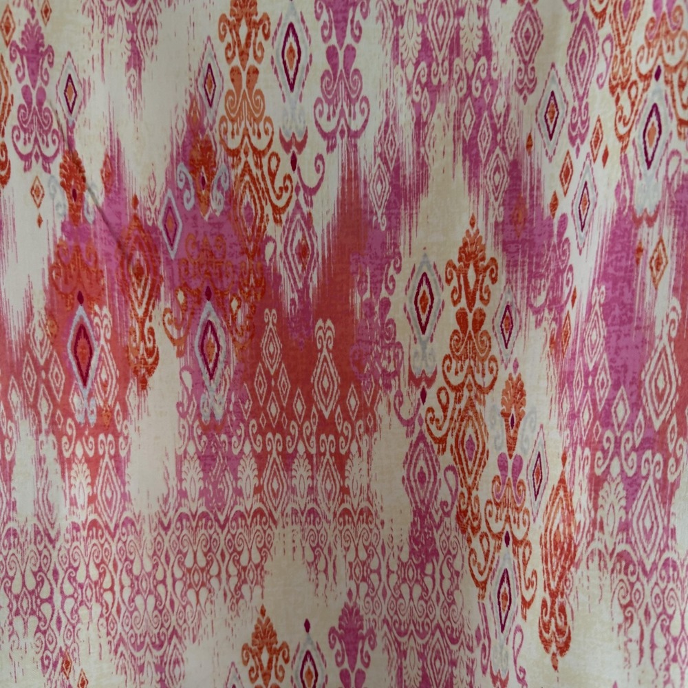 Stella Parker Printed Long Sleeve Top Womens Small Pink Bombay Damask Boho Lace - Picture 9 of 16